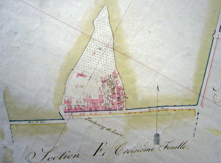 Extrait du cadastre napoléonien de 1818. (service des impôts de Nevers).