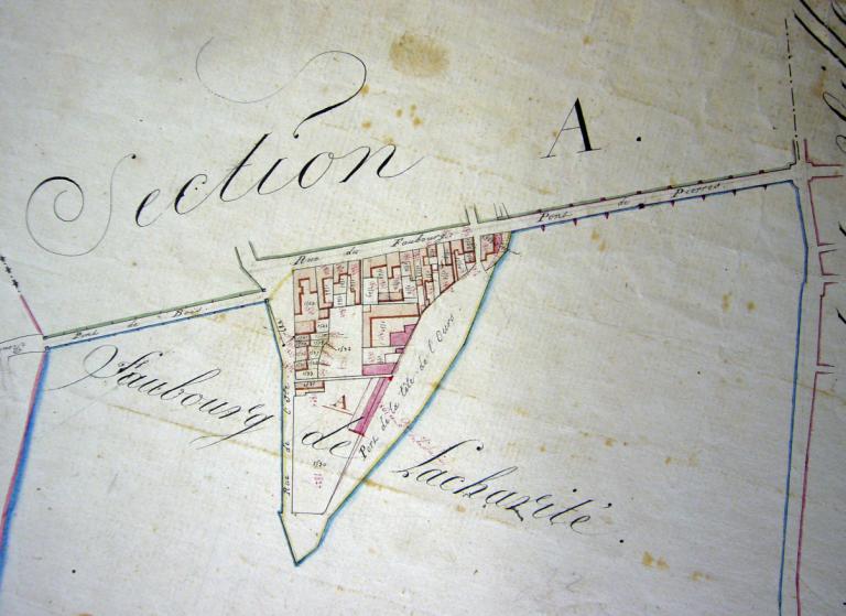 Extrait du cadastre napoléonien de 1818. (service des impôts de Nevers).