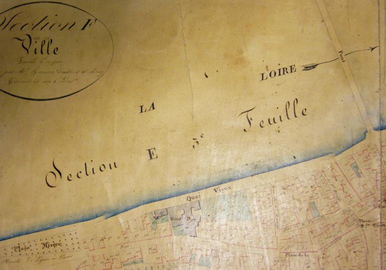 Extrait du cadastre napoléonien de 1818 révisé en 1837. (archives municipales de La Charité-sur-Loire, 1 G 2).