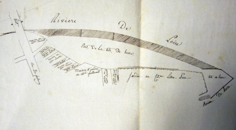Plan du port de la tête de l'Ours, XVIIIe siècle. (archives municipales de La Charité-sur-Loire, 1 O 26).