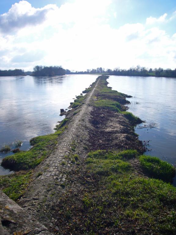La chevrette de La Charité, vue prise depuis l'île, vers l'amont.