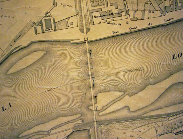 Plan général de la ville de Nevers par F. Marmet, avril 1856. Détail. (médiathèque de Nevers, I 3 carton 1).