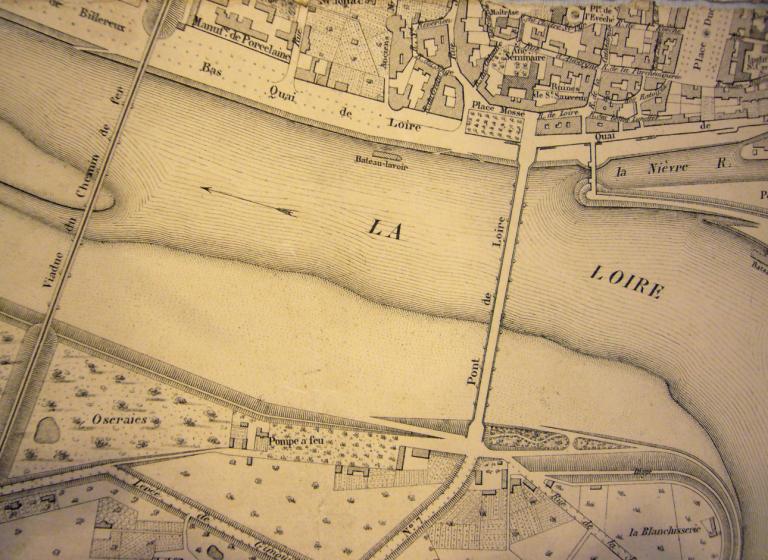 Plan général de la ville de Nevers par Dumoulin, 1878. Détail. (médiathèque de Nevers, 15 A carton 1).