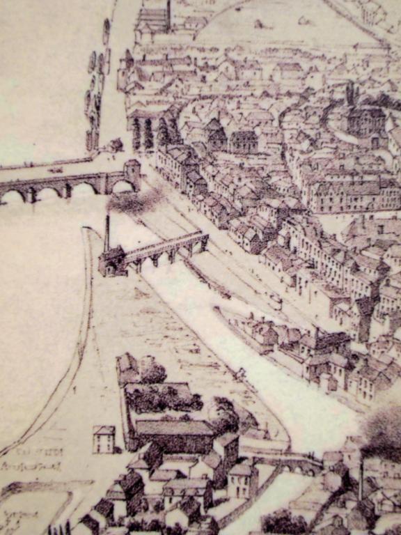 Voyage aérien sur la Loire et ses bords par Guesdon, 1848-1849. Détail. (médiathèque de Nevers).