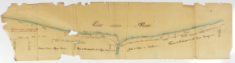 Demande d'établissement d'un port à Fourchambault, 20 septembre 1867, ingénieur ordinaire de Perrodil. (archives départementales de la Nièvre, S 8878).