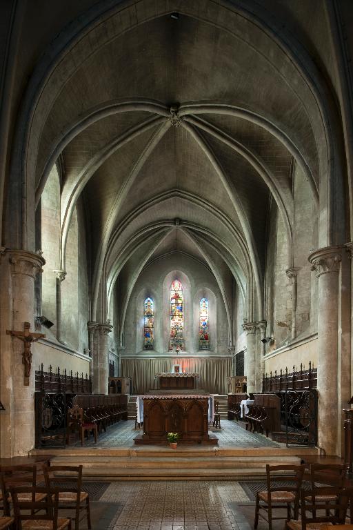 Choeur, élévation intérieure, vue de l'ouest.