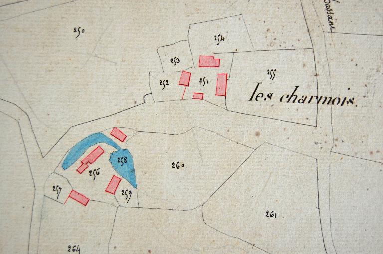 Extrait du cadastre de 1814, section B2. (Archives départementales d´Eure-et-Loir, 3 P 6522 - 6529).