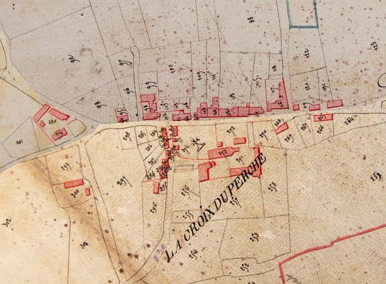 Extrait du plan cadastral de 1830, assemblage des sections A2, B1 et C2. (Archives départementales d´Eure-et-Loir, 3 P 6522 - 6529). ; Extrait du cadastre de 1814 assemblage des sections A2, B1 et C2. (Archives départementales d´Eure-et-Loir, 3 P 6522 - 6529). ; Extrait du cadastre de 1814, assemblage des sections A2, B1 et C2. (Archives départementales d´Eure-et-Loir, 3 P 6522 - 6529). ; Plan cadastral de 1814, assemblage des sections A2, B1 et C2. (Archives départementales d´Eure-et-Loir, 3 P 6522 - 6529).