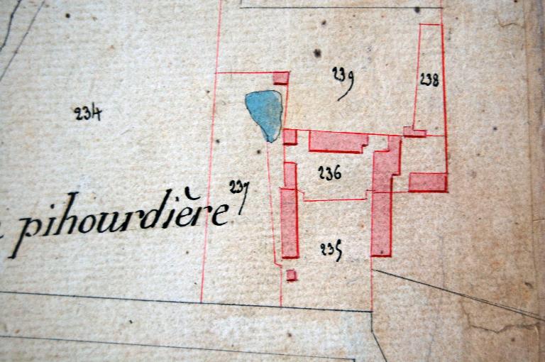 Extrait du plan cadastral de 1814, section B2 (AD d´Eure-et-Loir, 3 P 6522 - 6529).