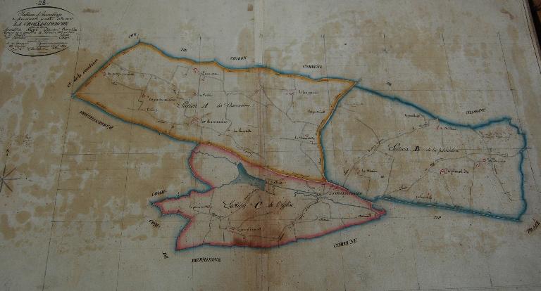 Tableau d’assemblage du cadastre de 1814. (Archives départementales d´Eure-et-Loir, 3 P 6522 - 6529).
