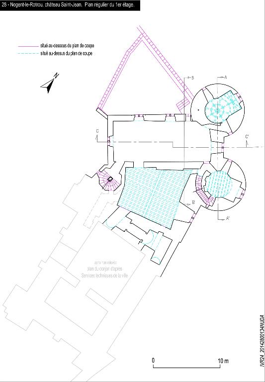 Plan de distribution, premier étage (2014).