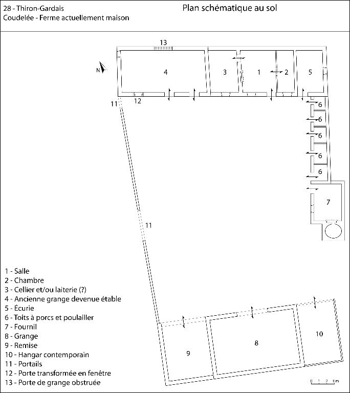 Plan schématique au sol de la ferme.