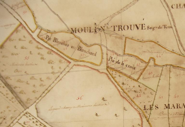 Extrait du plan géométrique des seigneuries de la paroisse de Gardais, dressé par Canuël en 1759.