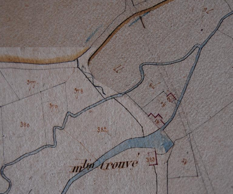 Extrait du plan cadastral de 1814, assemblage des sections B3 et C1.