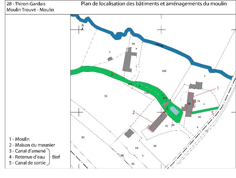 Plan de localisation des bâtiments du lieu-dit.