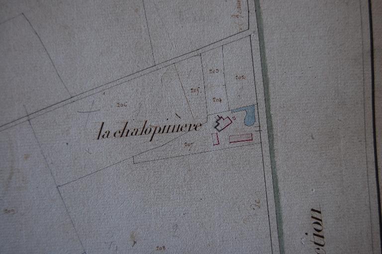 Extrait du plan cadastral de 1814, section A2.