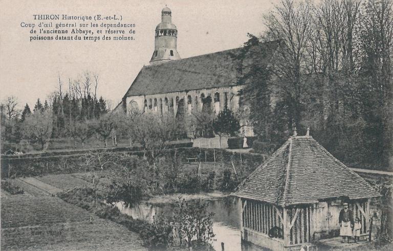 Ancienne pêcherie de l'abbaye (carte postale, 1er quart 20e siècle - collection particulière Victor Provôt).