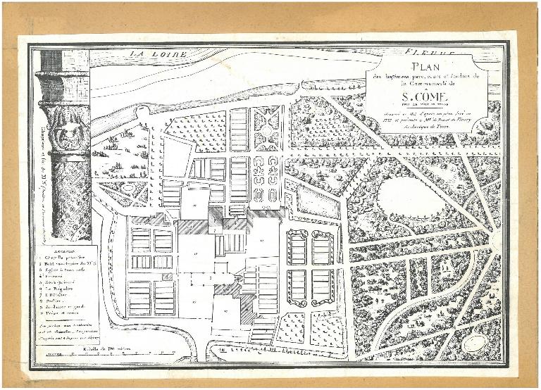 Saint-Cosme d'après un plan de 1757.