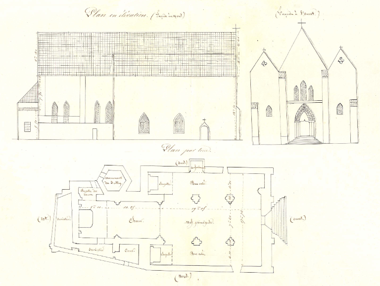 Plan et élévations (1852).
