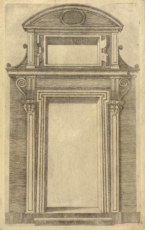 Gravure, modèle de porte atticurge (1551).