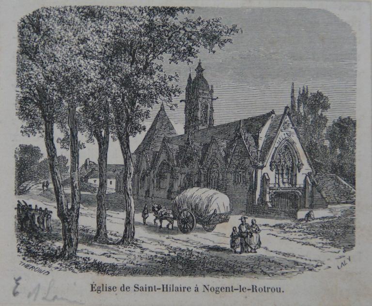 Lithographie, nef, vue du nord-ouest (avant 1850). (Bibliothèque municipale de Chartres - médiathèque L'Apostrophe, fonds iconographique, Eure-et-Loir : n°1352 à 1425). 