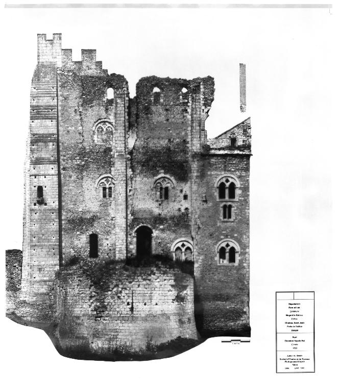 Donjon, élévation extérieure, face est (1992).