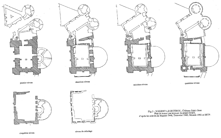 Plans de distribution, donjon (1992). 