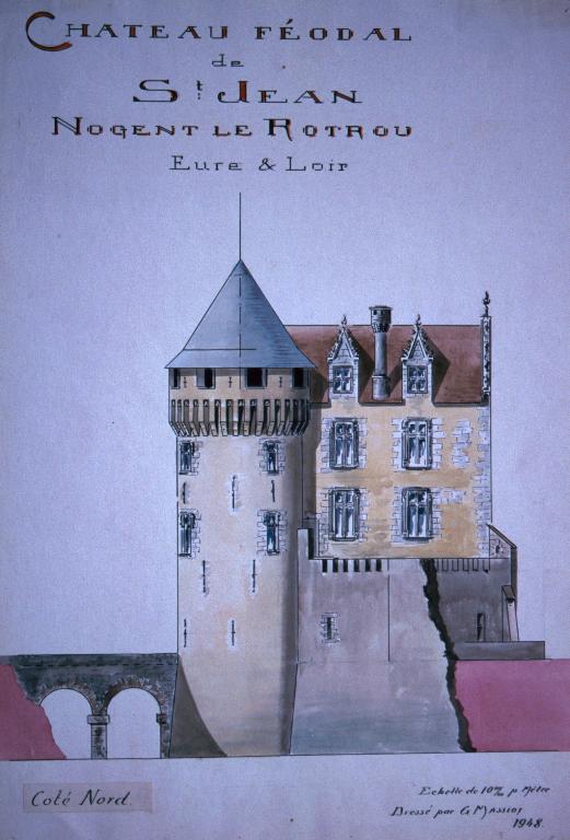 Logis seigneurial, vue du nord (1948).