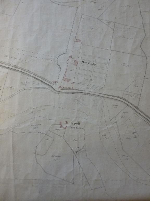 Port Cordon sur un plan terrier de la fin du 18e siècle (Archives départementales d'Indre-et-loire, E369).