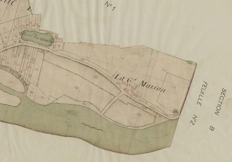 La "Grand Maison" sur le cadastre de 1808.