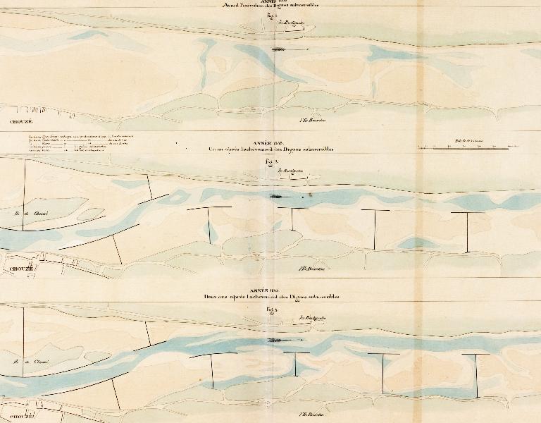 Travaux complémentaires de défense du bourg, 25 octobre 1867, ingénieur ordinaire de Basire : détail. (archives départementales d'Indre-et-Loire, S 4993). ; Travaux complémentaires de défense du bourg, 25 octobre 1867, ingénieur ordinaire de Basire : détail. (archives départementales d'Indre-et-Loire, S 4993).