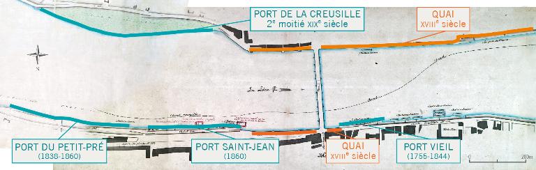 La traversée de la Loire à Blois avec localisation des ports sur un fond de plan de 1845 et 1870. ; La traversée de la Loire à Blois avec localisation des ports sur un fond de plan de 1845 et 1870. ; La traversée de la Loire à Blois avec localisation des ports sur un fond de plan de 1845 et 1870. ; La traversée de la Loire à Blois avec localisation des ports sur un fond de plan de 1845 et 1870. ; La traversée de la Loire à Blois avec localisation des ports sur un fond de plan de 1845 et 1870. ; La traversée de la Loire à Blois avec localisation des ports sur un fond de plan de 1845 et 1870.