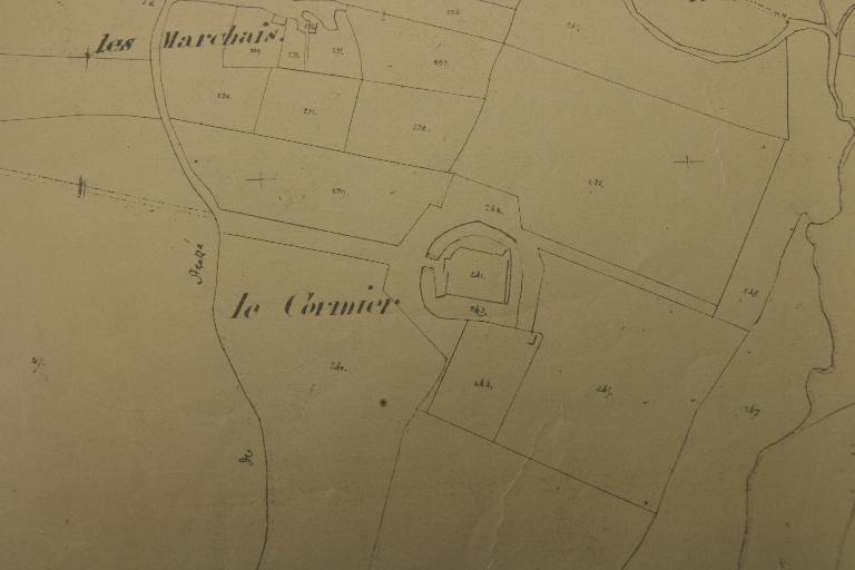 Extrait du plan cadastral de 1813, section E (AD d'Eure-et-Loir, 3 P 6748 - 6766).