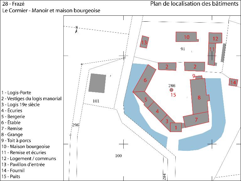 Plan de localisation des bâtiments, section E (fond : plan cadastral de 2016). ; Plan de localisation des bâtiments, section E (fond : plan cadastral de 2016).