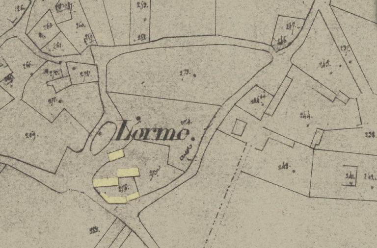 Extrait du cadastre de 1813, section C1 (AD d'Eure-et-Loir, 3 P 6748 - 6766).
