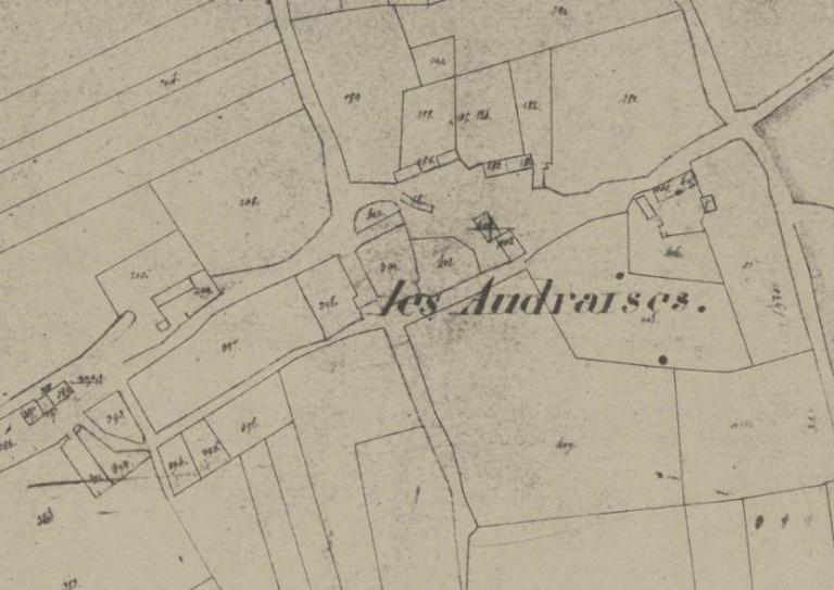 Extrait du cadastre de 1813, section C1 (AD d'Eure-et-Loir, 3 P 6748 - 6766).