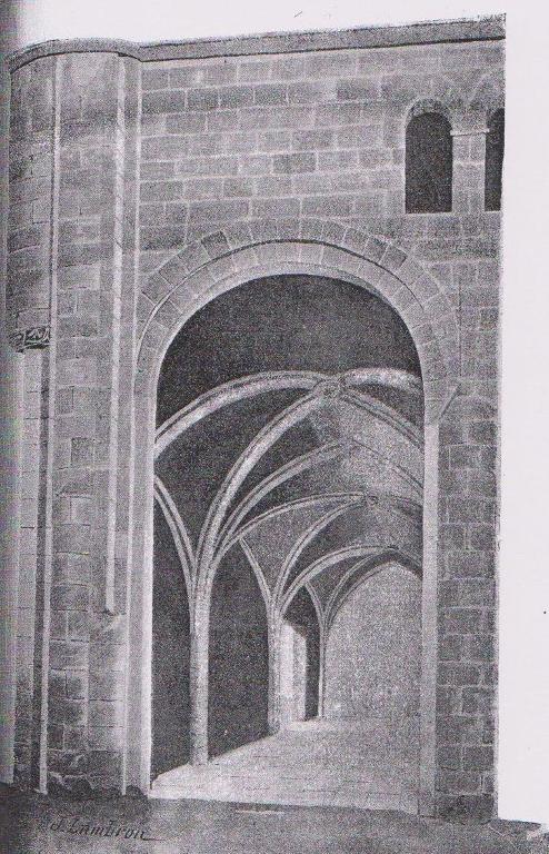 Lithographie, transept, bras sud, vu du nord, 1895. In : DE SOUANCE, Hector Guillier. Saint-Denis de Nogent-le-Rotrou, 1031-1789. Vannes : Lafolye, 1895. 