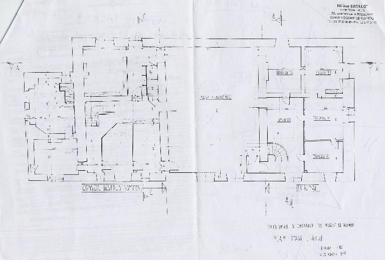 Plan de distribution : aile ouest, premier étage (1997).