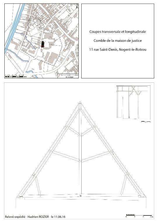 Relevé de charpente : aile ouest (2016).