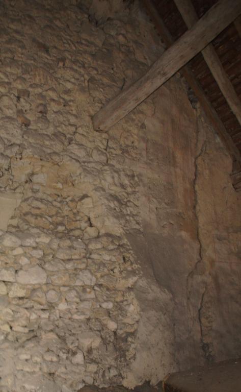 Aile ouest, élévation intérieure : comble, faux-appareil.