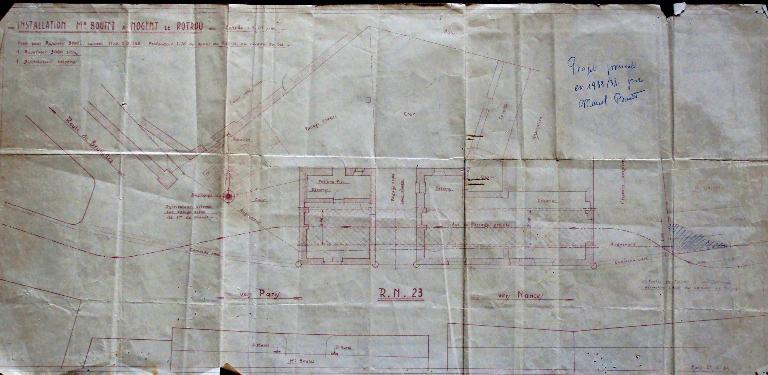 Projet d'alignement, archives privées (1933).