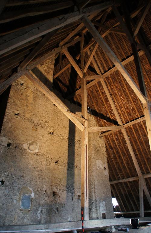 Aile ouest, élévation intérieure : comble, charpente.