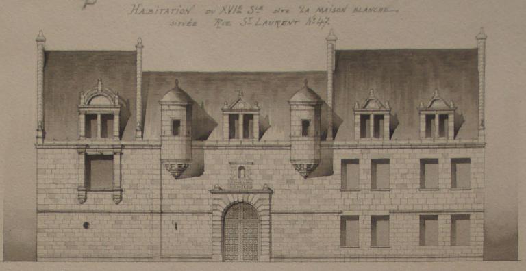 Elévation, face nord (bâtiments 1, 3 et 6), 1906 (Médiathèque du Patrimoine, cartes et plans : 082.28.2023).