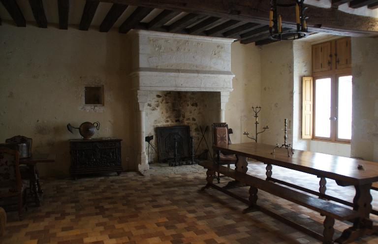 Vue intérieure, rez-de-chaussée, bâtiment 1, salle 1.1, mur pignon est.
