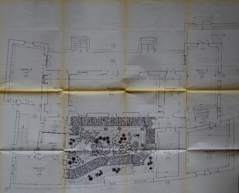 Plan du rez-de-chaussée (seconde moitié 20e siècle, archives privées).