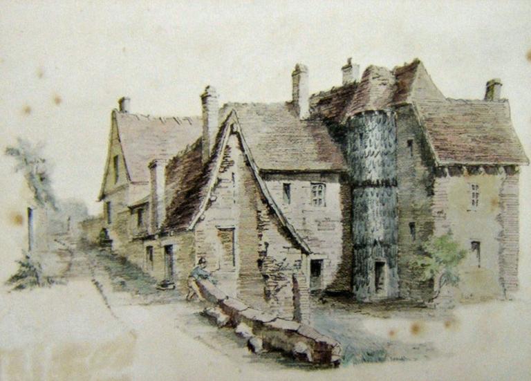 Dessin : faces ouest et nord, vues du nord-ouest (19e siècle ; Musée-Château Saint-Jean).