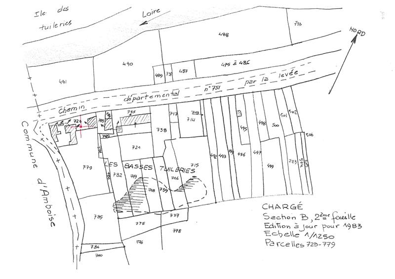 Reproduction du plan cadastral de 1983, Section B (2e feuille), échelle 1/1250, Parcelles 723 - 779.