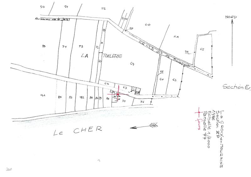 Reproduction du plan cadastral de 1986, Section ZP, échelle 1/2000, Parcelle 77.