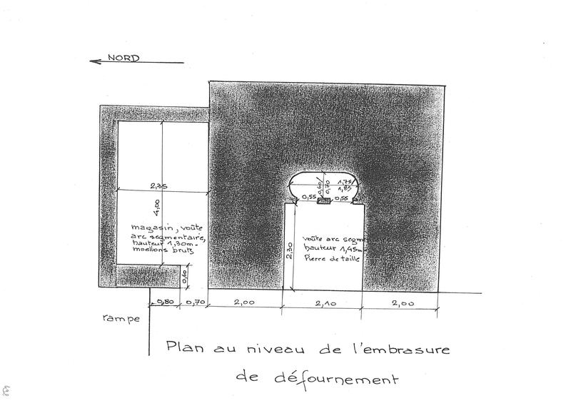 Plan au niveau de l'embrasure de défournement.