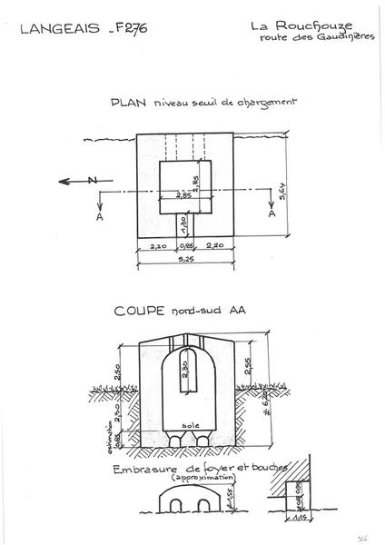 Plan au niveau du seuil de chargement - Coupe N-S.